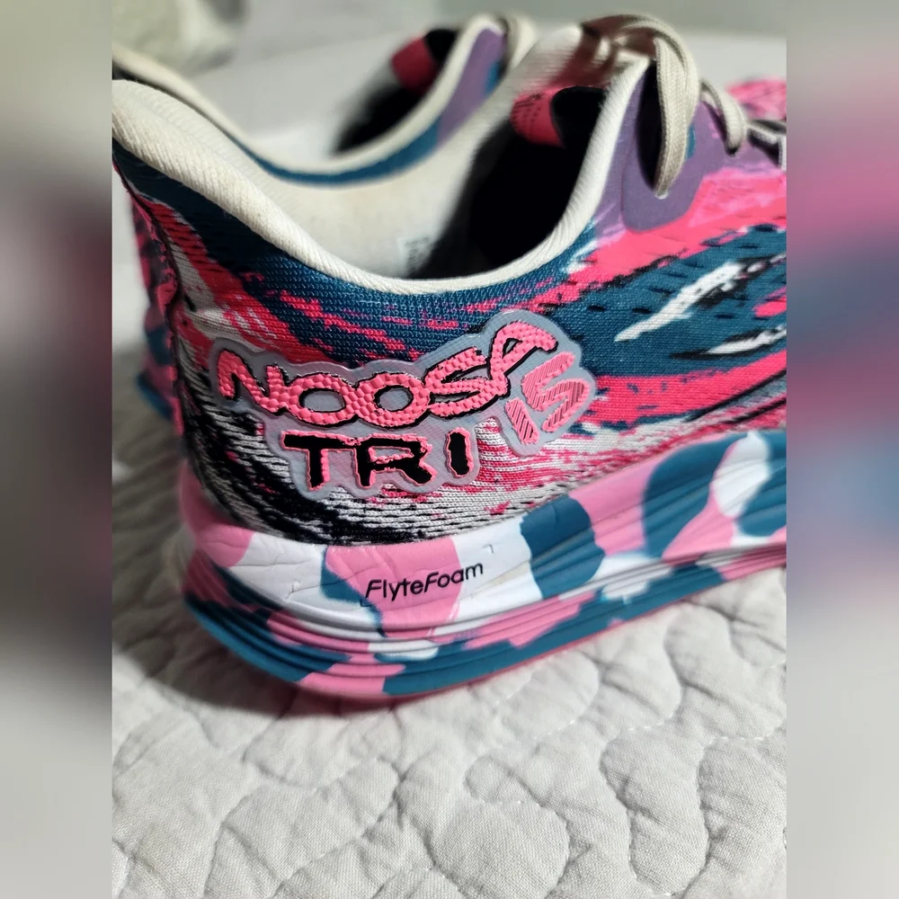 Asics Pink Blue White Racing Running Shoes